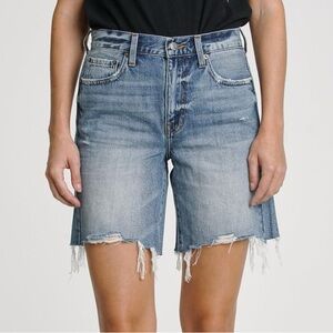 Pistola Light Blue Distressed High-Rise Jean Shorts